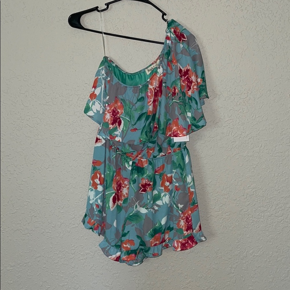 NWT Asymmetrical Floral Romper